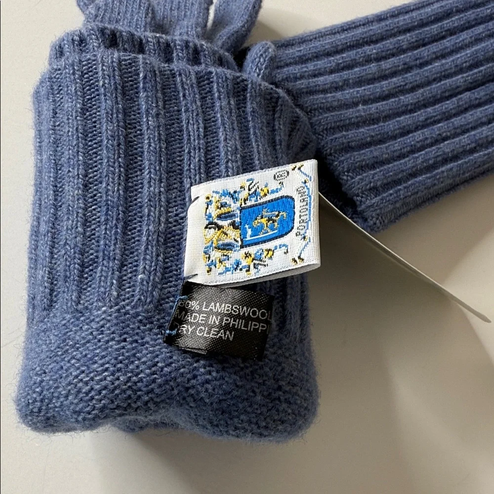 Portolano Italian Wool Blend Gloves Blue